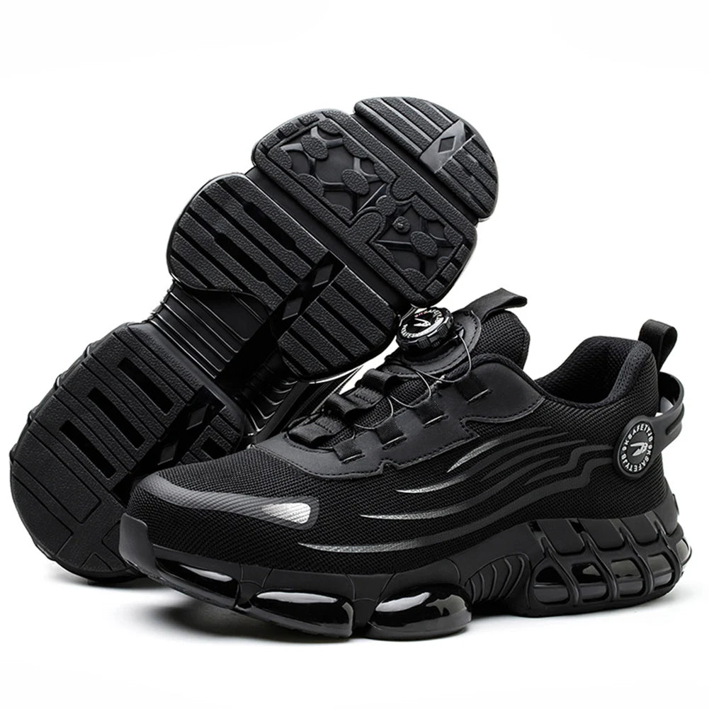 Men Steel Toe Shoes Lightweight Safety Shoes Non Slip Comfortable Work Shoes Breathable for Industrial Construction - The Kings Lots