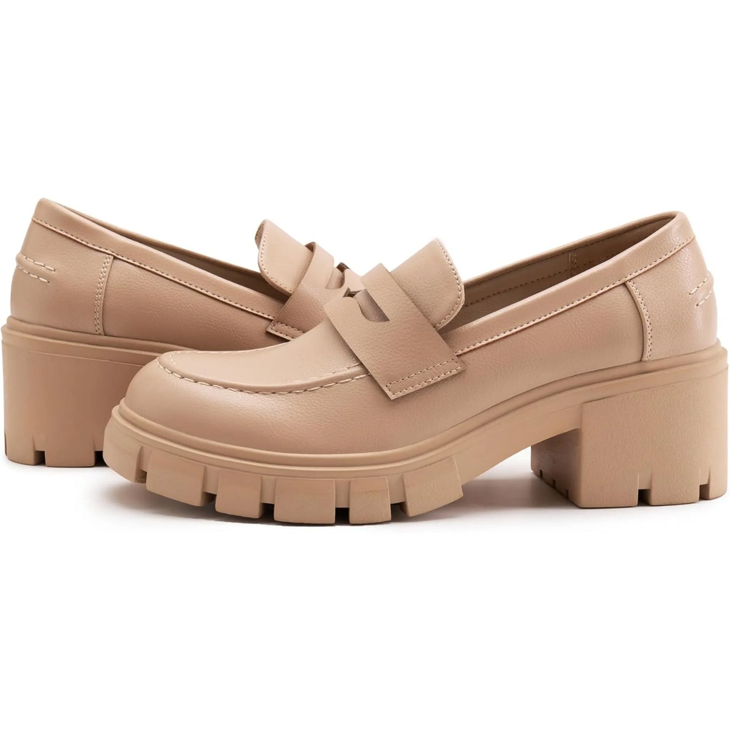 Women's Platform Chunky Loafers Comfortable Slip on Lug Sole - The Kings Lots