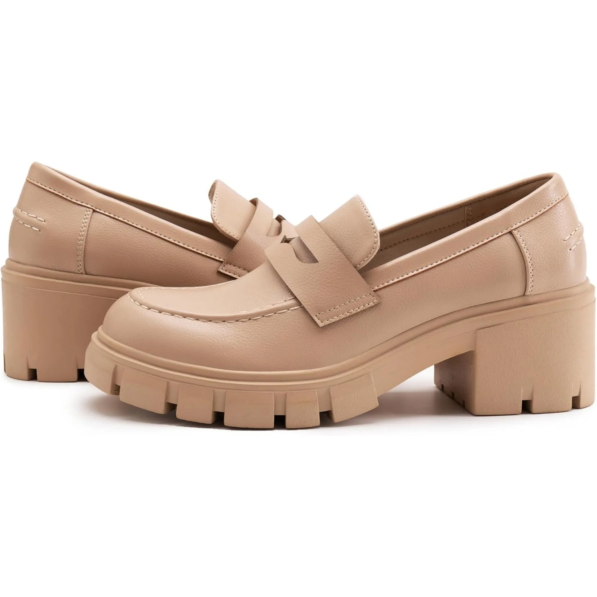 Women's Platform Chunky Loafers Comfortable Slip on Lug Sole - The Kings Lots