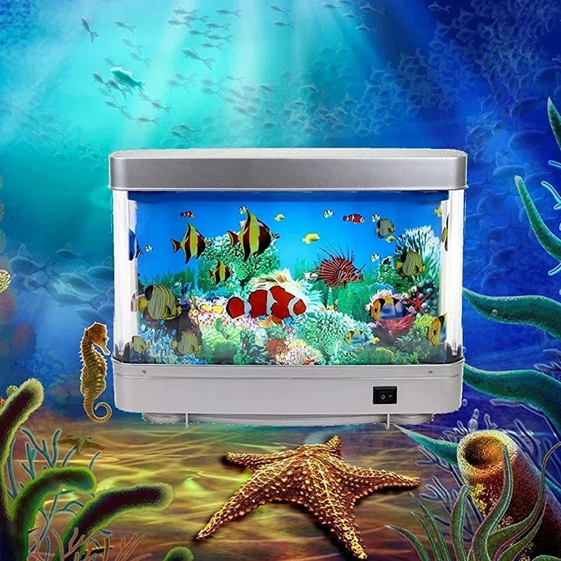 Tropical Fish Tank Lamps Artificial Aquarium Decor Virtual Ocean in Motion Night Light For Children Halloween Christmas Gift Toy - The Kings Lots