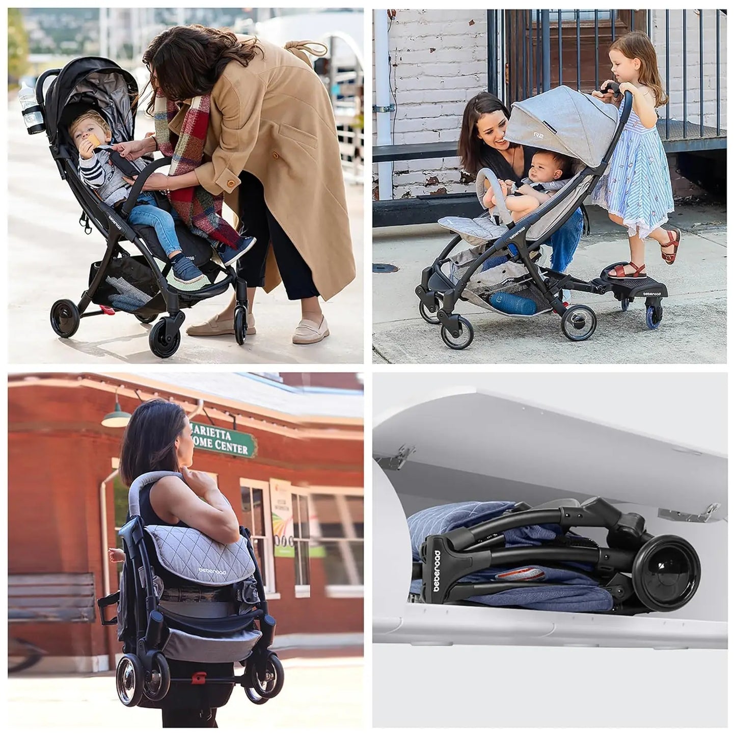 R2 Lightweight Compact Small Baby Stroller Foldable Travel Stroller for Baby Newborn Infant Toddler with Adjustable Backrest,