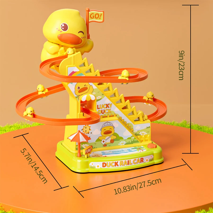 Duck Stairs Climbing Kids Toys Electric Duck Track Slide - The Kings Lots