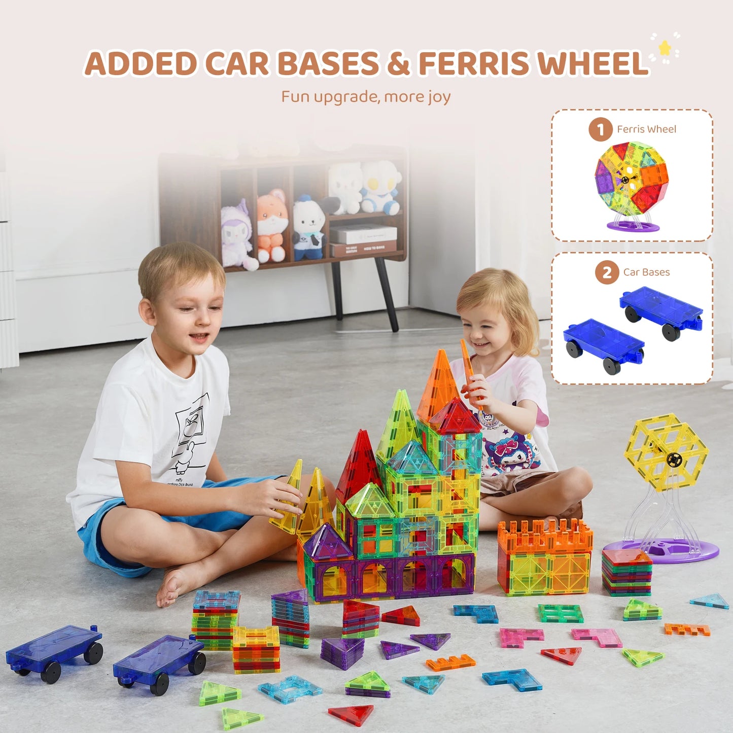VEVOR 180PCS Magnetic Building Blocks Construction Set for Kids - The Kings Lots