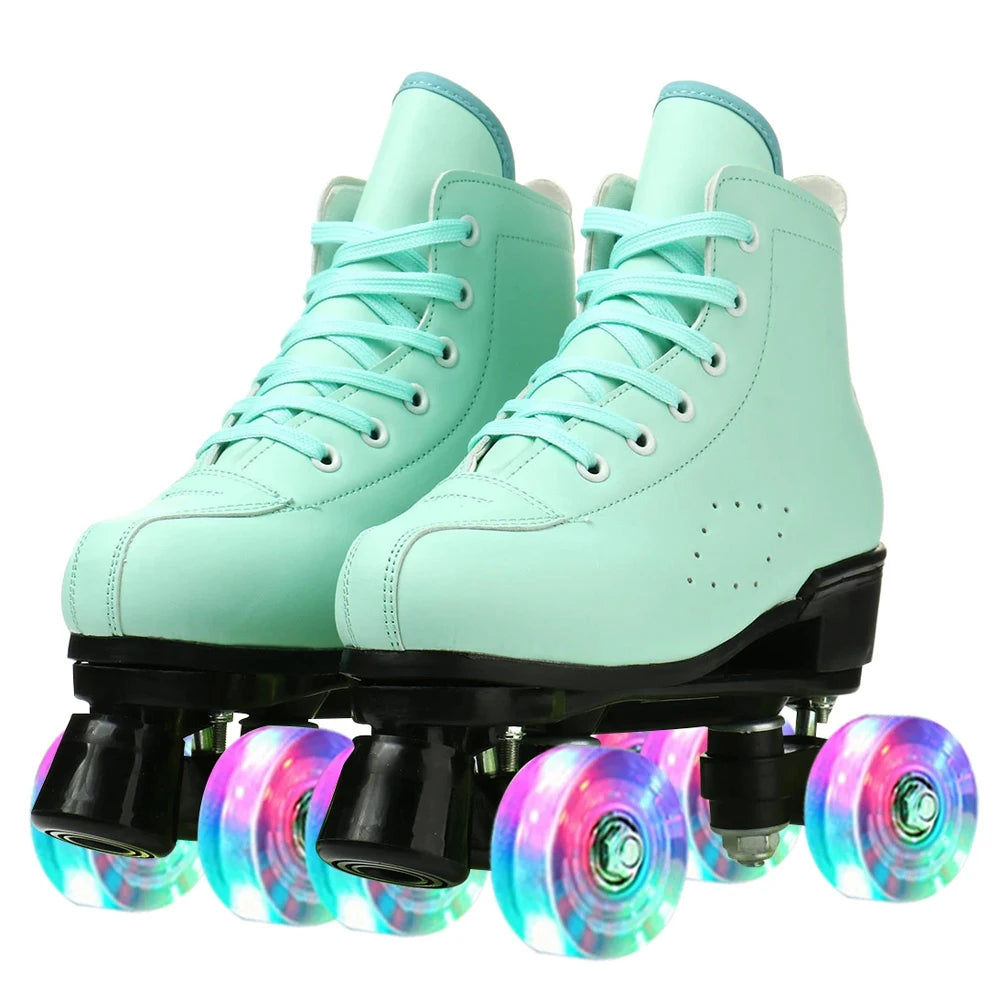 Outdoor Sneakers PU Leather Roller Skates Women 2025 Hot - The Kings Lots