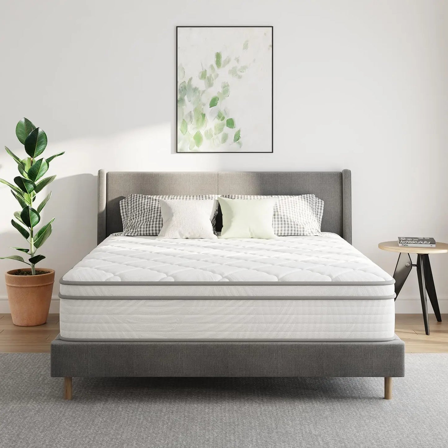10 Inch Queen Size Mattress Hybrid with Foam and Springs - The Kings Lots