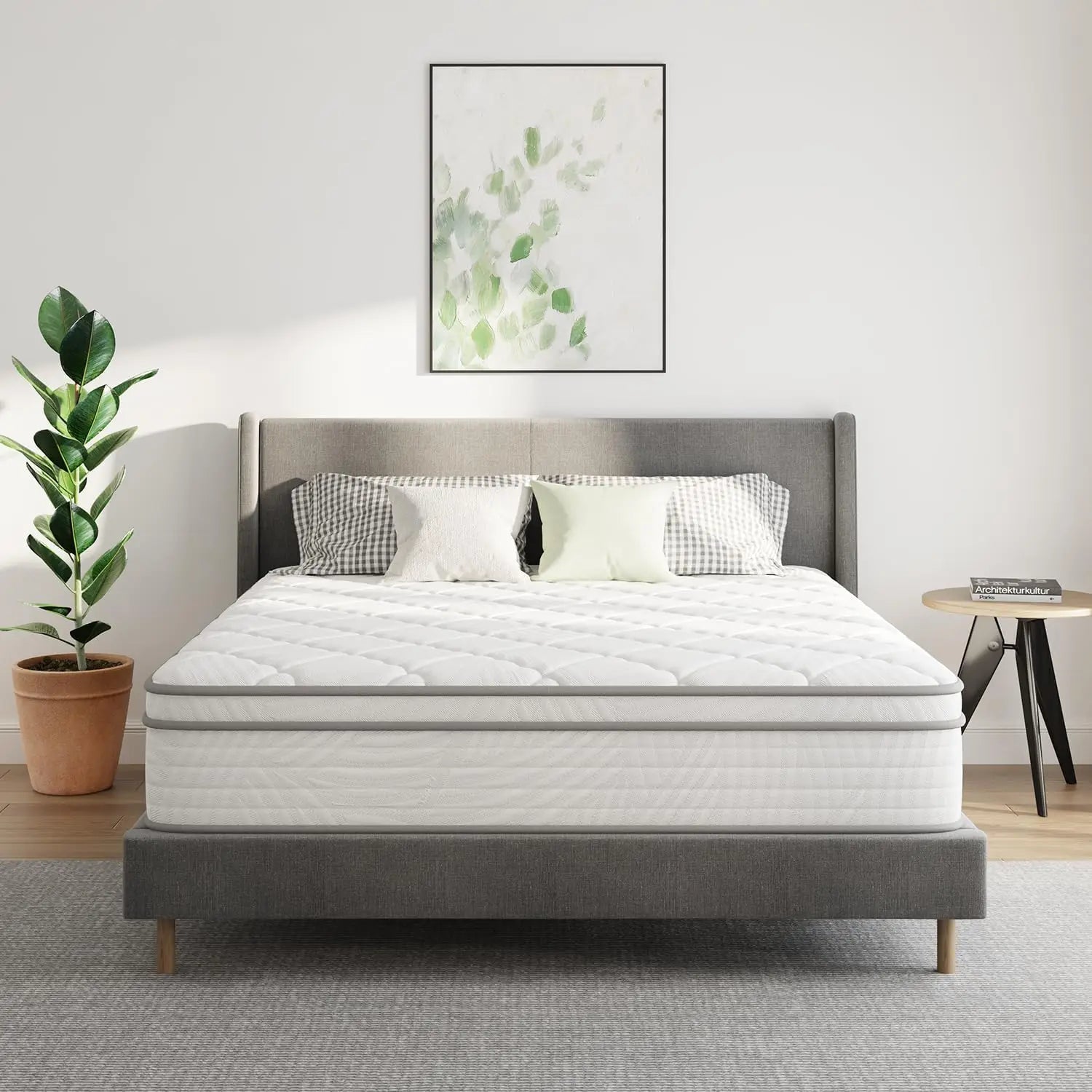 10 Inch Queen Size Mattress Hybrid with Foam and Springs - The Kings Lots