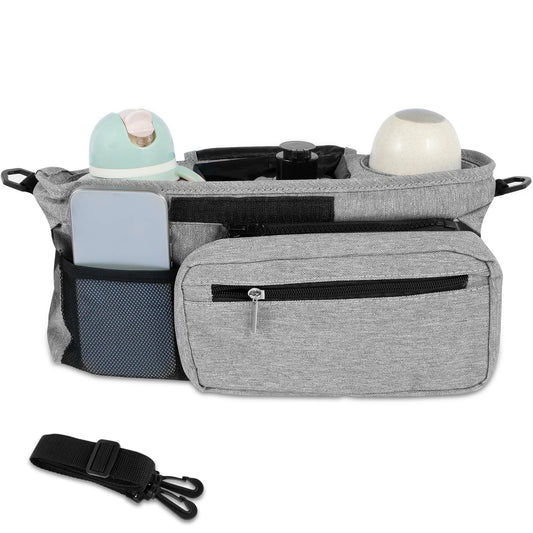 5PCS/1PCS Stroller Organizer with Insulated Cup Holder Detachable Phone Bag Shoulder Strap for Uppababy Baby Jogger Britax BOB