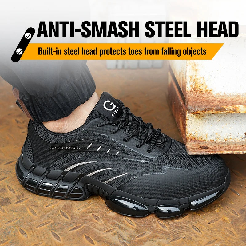 Breathable, lightweight and comfortable anti-smash and anti-puncture safety shoes - The Kings Lots