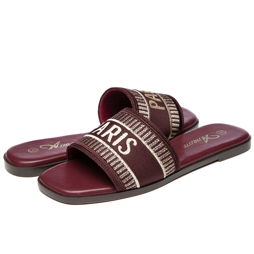 Summer Women Letter Flat Sandals Casual Comfortable Slip Slide 2024 Fashion - The Kings Lots
