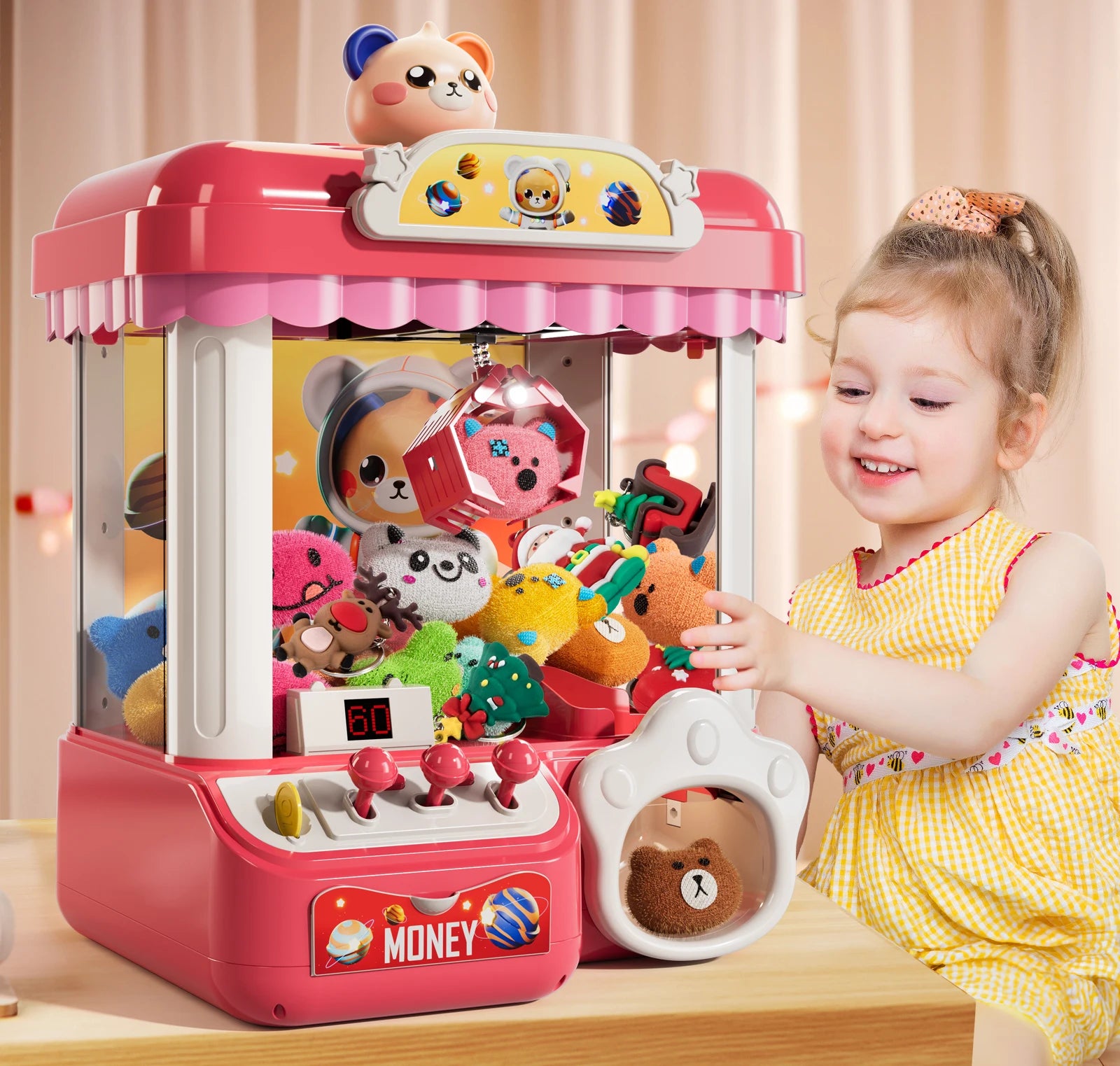 Doll Machine Claw Doll Machine Toys Kids Coin Play Game Mini Clip Doll Toys Machines Interactive Operated Birthday Gift Children - The Kings Lots