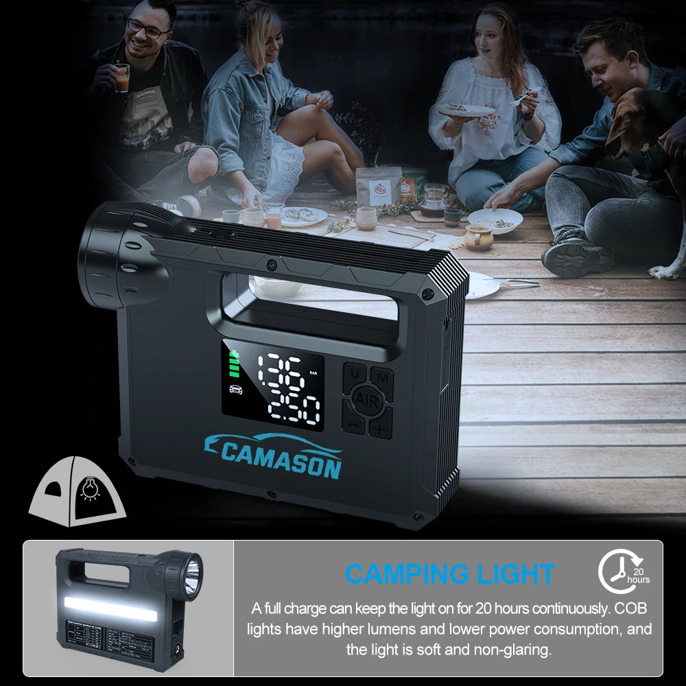 5 In 1 Car Jump Starter With Air Compressor Power Bank - The Kings Lots