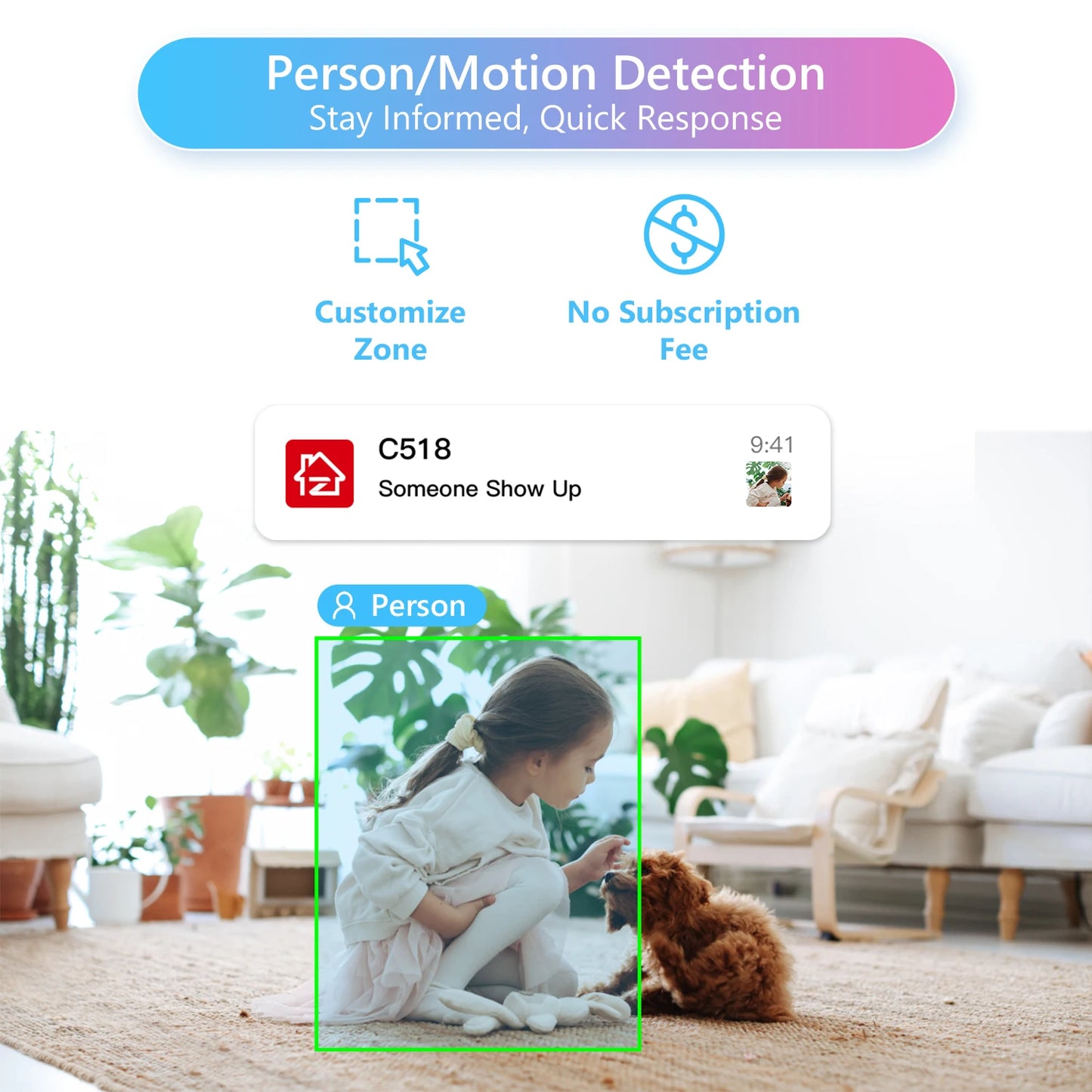 ZOSI 3MP Baby Monitor 2.4G/5G 360 Pan Tilt Pet Camera - The Kings Lots