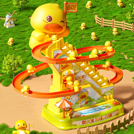 Duck Stairs Climbing Kids Toys Electric Duck Track Slide - The Kings Lots