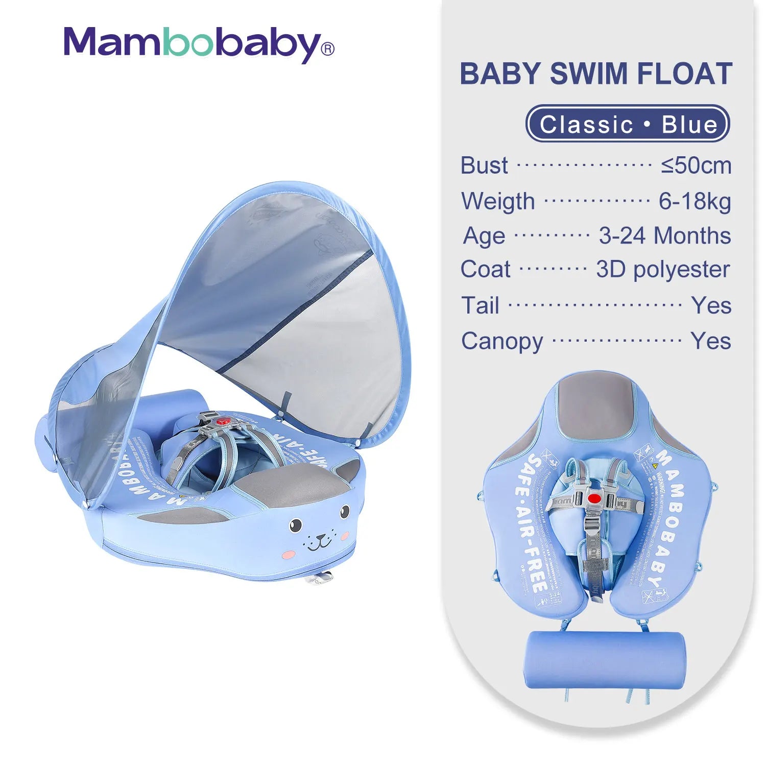 Mambobaby Baby Float with Sunshade Canopy and Crotch Strap - The Kings Lots