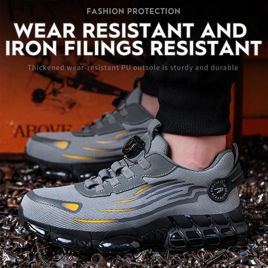 Men Steel Toe Shoes Lightweight Safety Shoes Non Slip Comfortable Work Shoes Breathable for Industrial Construction - The Kings Lots