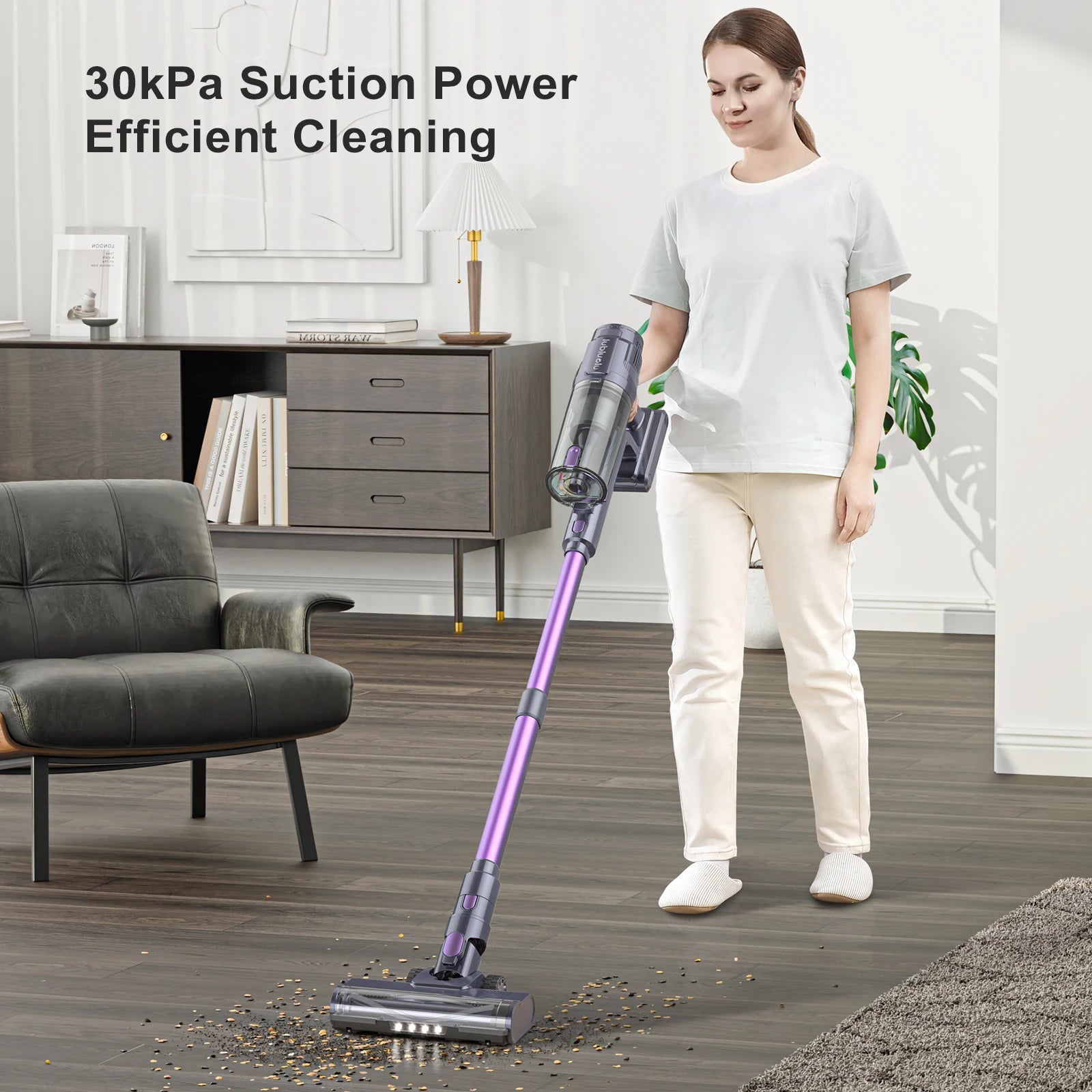 30Kpa Cordless Vacuum Cleaner Lubluelu L7 Lightweight Touch Screen - The Kings Lots