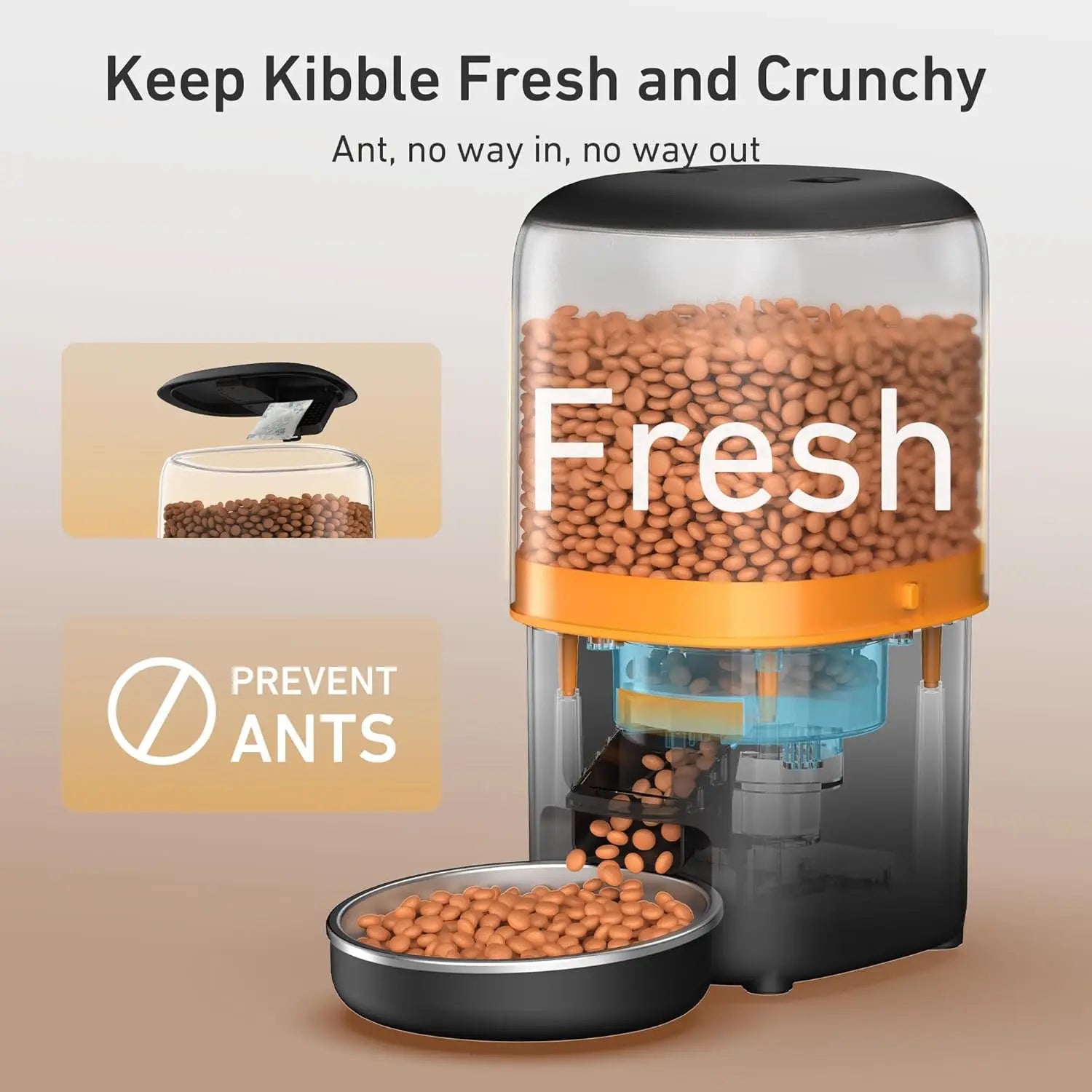 2025 Upgraded Automatic Cat Feeder - 4L Timed Auto Pet Feeder for Cat and Dog with Dry Food Dispenser, 180-day Battery Life - The Kings Lots