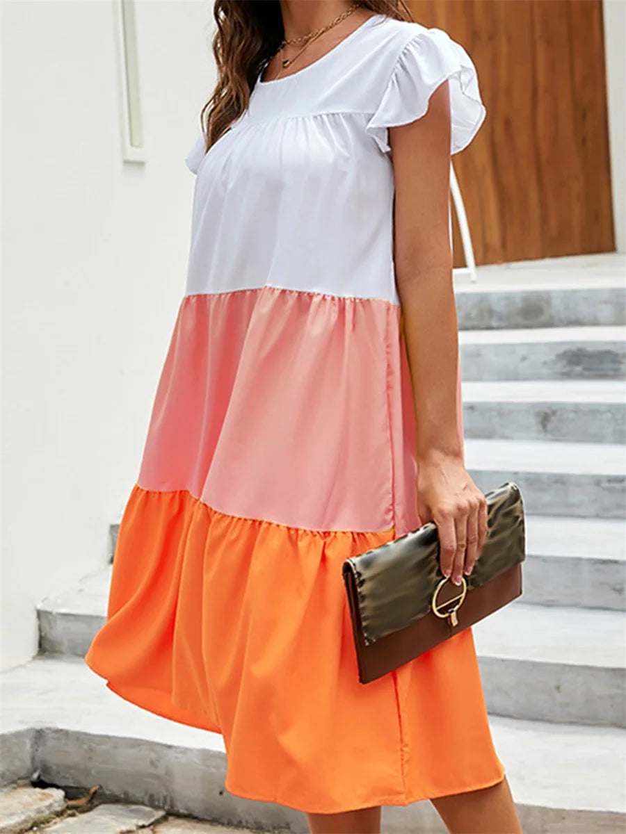 Women s Boho Style Floral Print Maxi Dress with V-Neckline