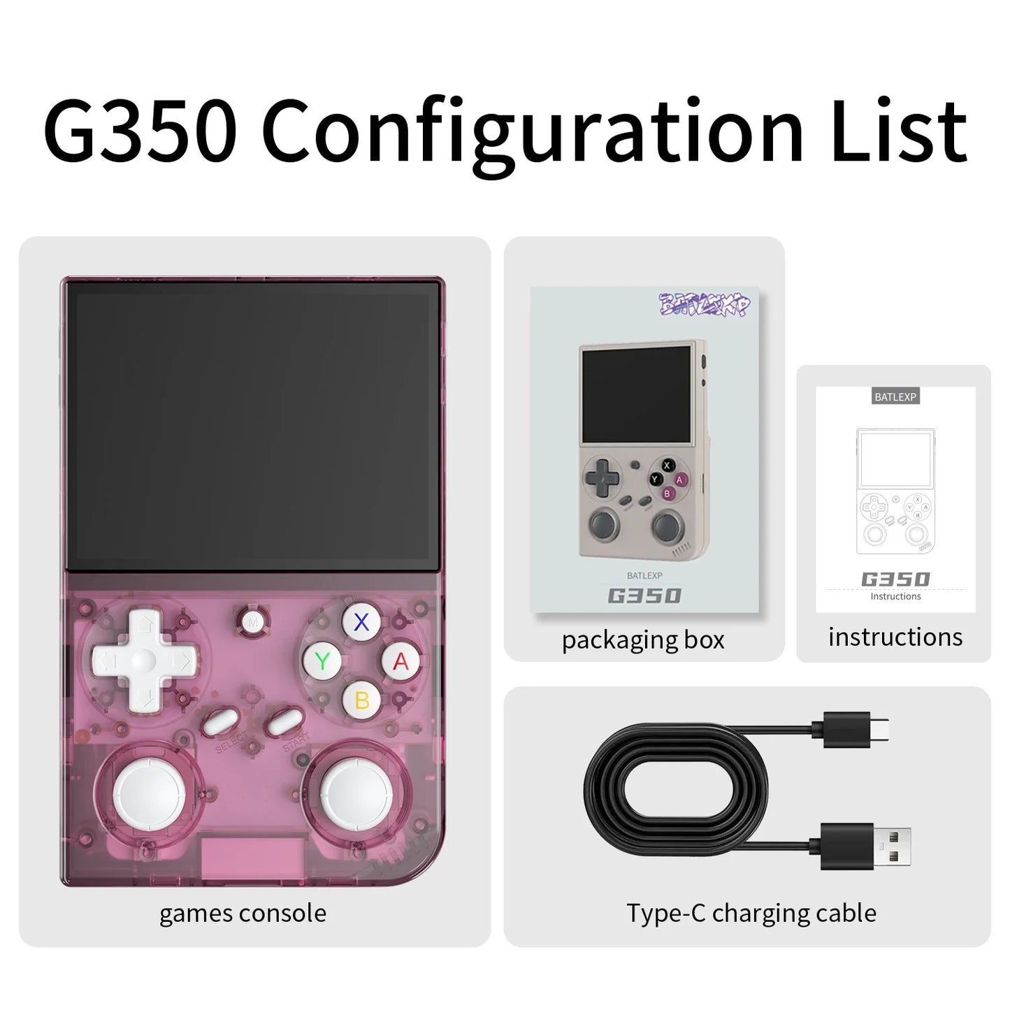 BATLEXP G350 Handheld Game Console Retro Portable Gift - The Kings Lots