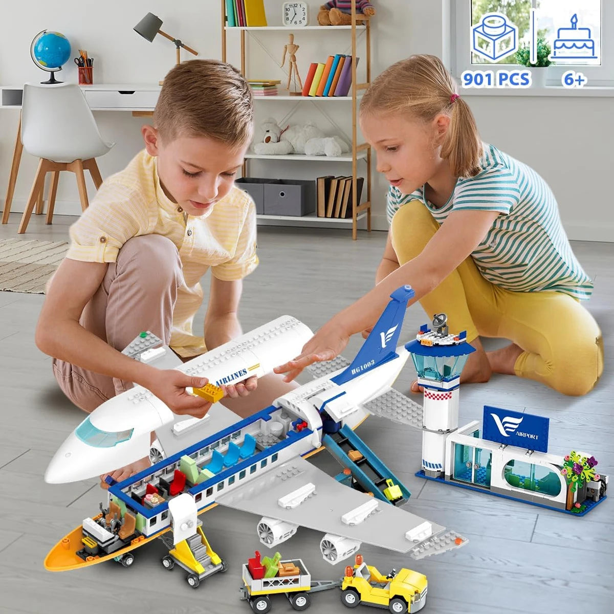 HOGOKIDS Airplane Building Set with LED for Kids Age 6+ - The Kings Lots