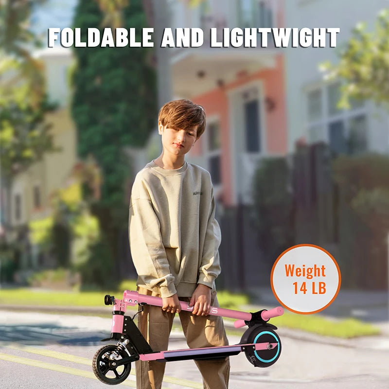 New Version S5 Kids Electric Scooter 24V/2.5Ah Battery 130W Motor Max Speed 14km/h with Suspension 6.5 Inch Tires Max Rang 8KM - The Kings Lots