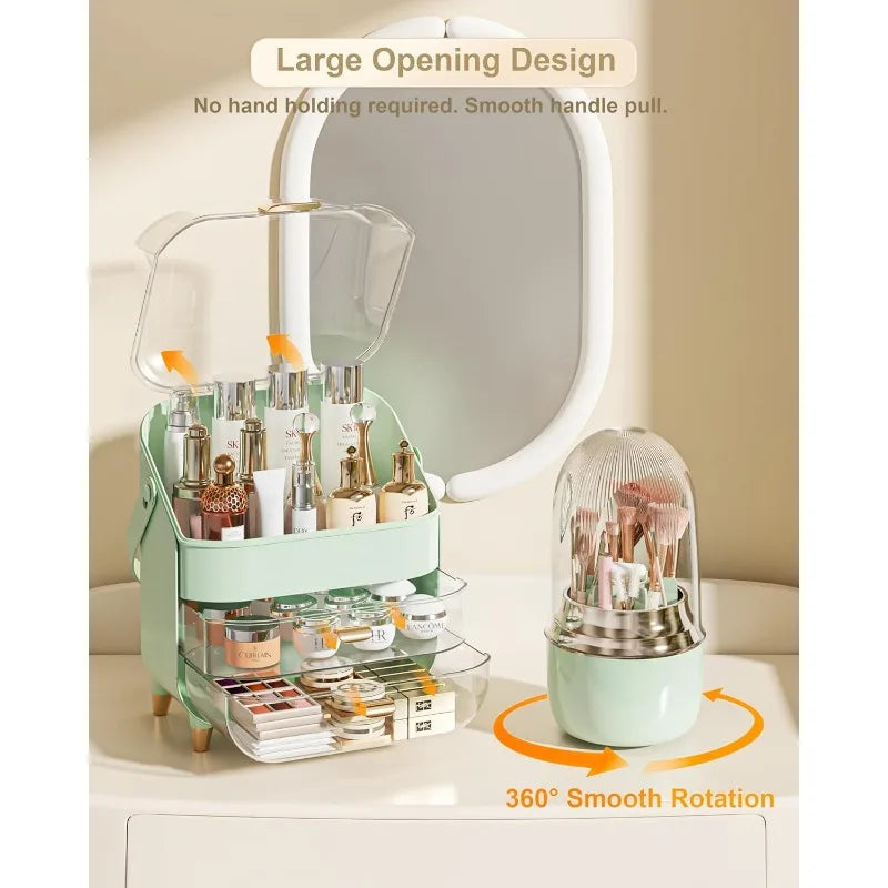 Makeup Organizer, Skincare Holder Bathroom Counter Organizer, Storage Box Cosmetic Display Cases, Teen Girl Gifts Trendy Stuff - The Kings Lots