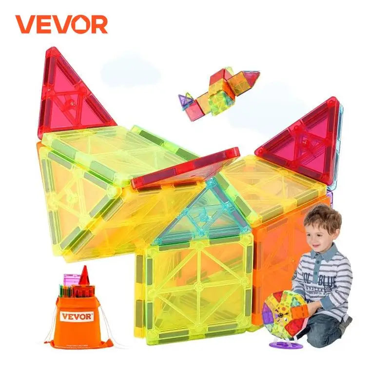 VEVOR 180PCS Magnetic Building Blocks Construction Set for Kids - The Kings Lots