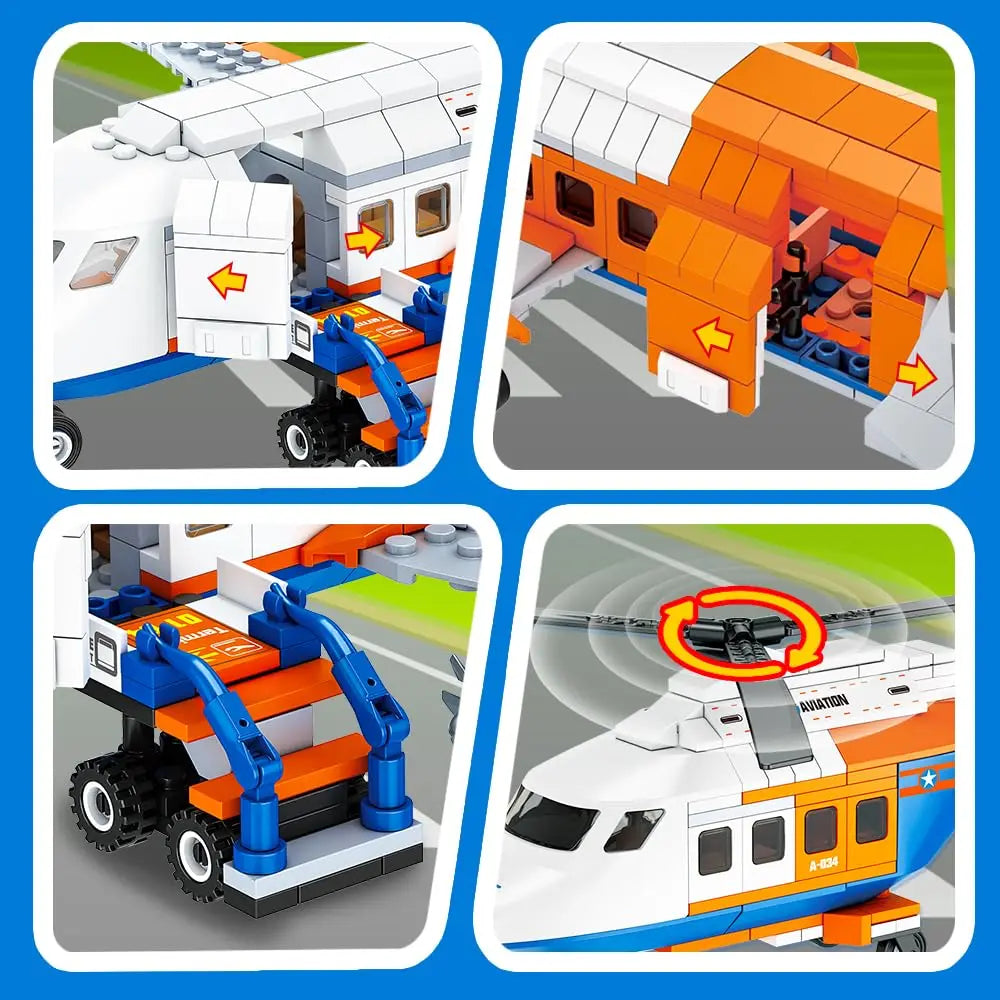 HOGOKIDS City Passenger Airplane Building Set STEM 3 in 1 Toy - The Kings Lots