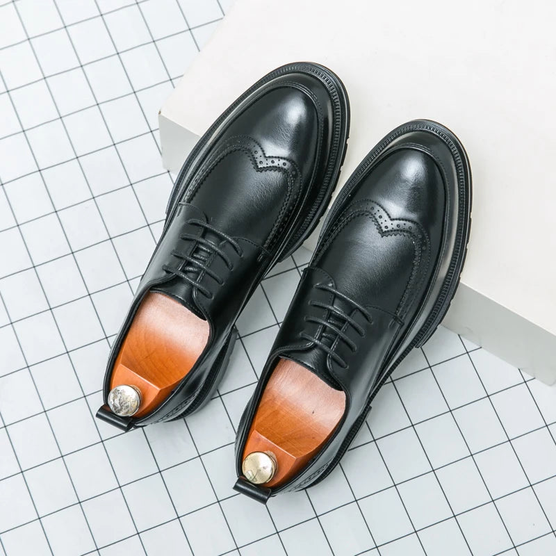 Men's Dress Oxford Shoes Classic Lace Up Formal Shoes Style - The Kings Lots