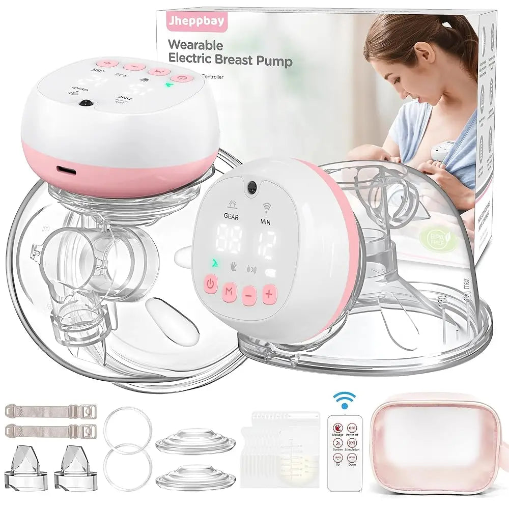 2 Pcs Electric Wearable Breast Pump 1200mAh USB Chargable Silent Milk Extractor Painless Automatic Milker Comfort Breastfeeding - The Kings Lots