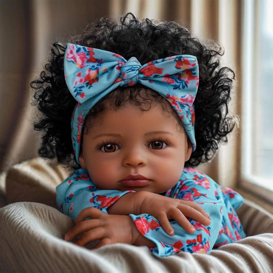 Lifelike Reborn Black Girl- 18-Inch Realistic Newborn Real Life Baby Dolls with Clothes and Toy Gift for Kids Age 3+ - The Kings Lots