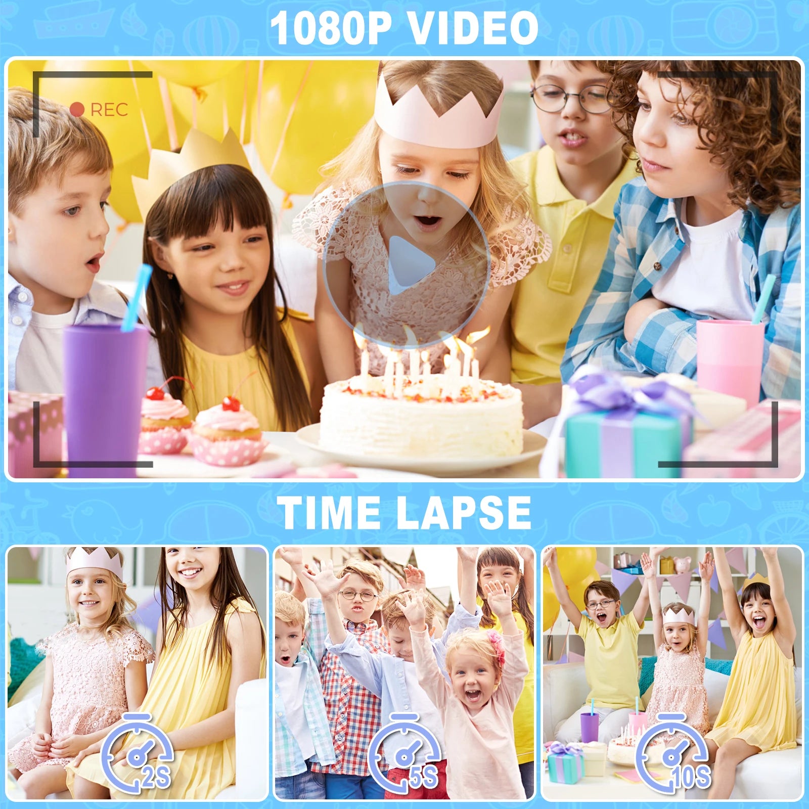 Kids Camera ARNSSIEN 180° Flip Lens Digital Camera for Kids - The Kings Lots