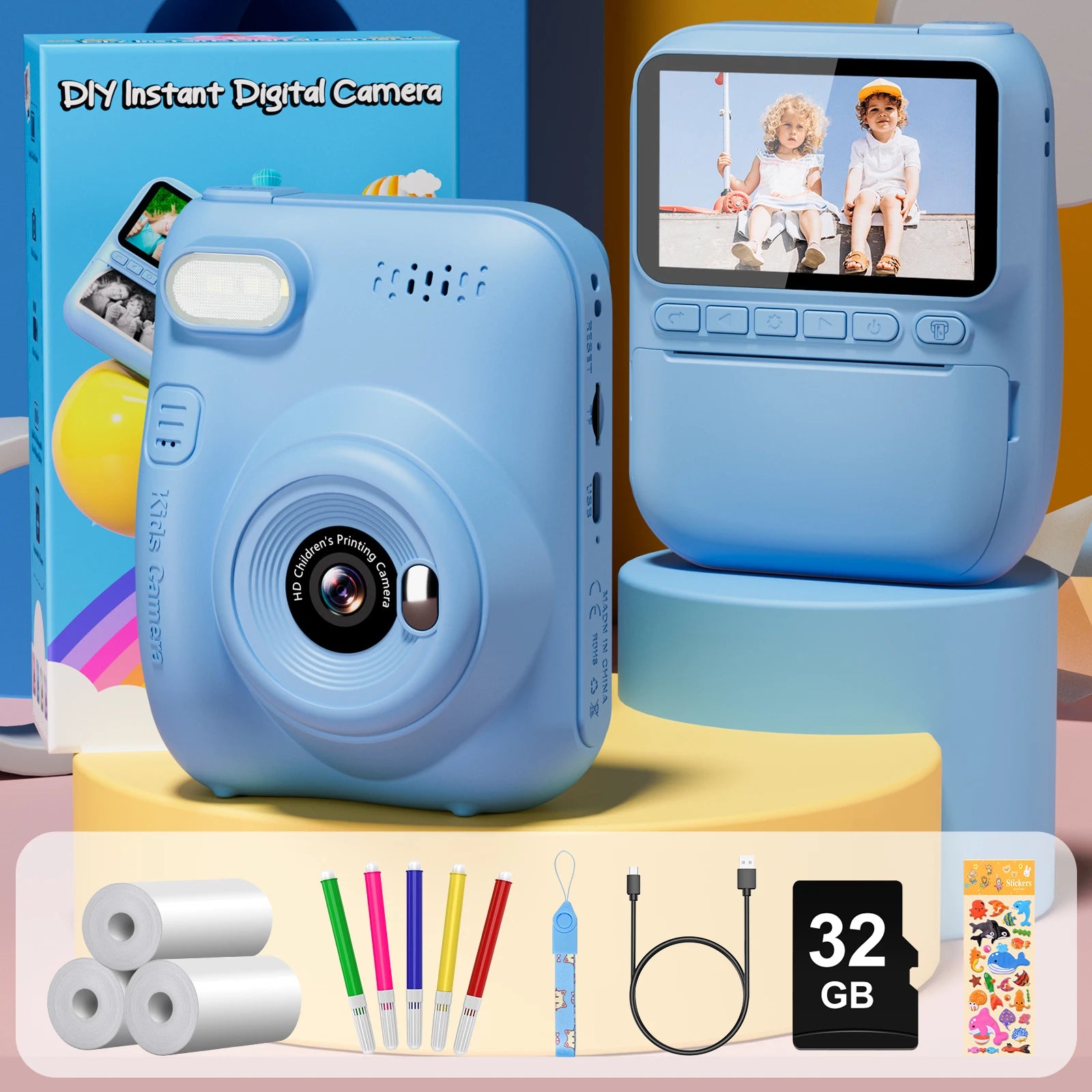 Gofunly Kids Instant Print Camera 3.0 Mini Digital Camera - The Kings Lots