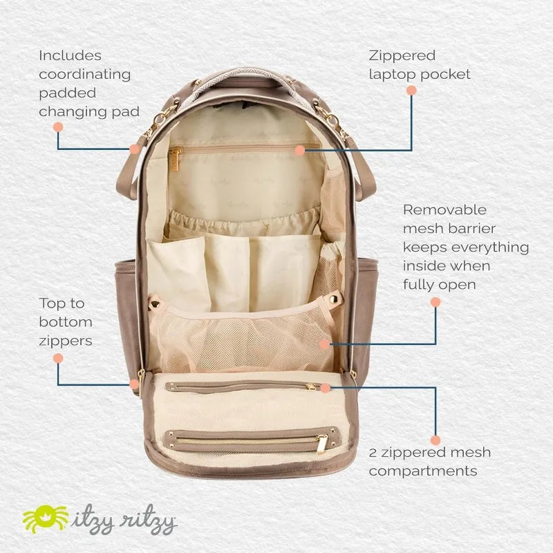 Diaper Bag Backpack – Large Capacity  Plus Baby Backpack Diaper Bag Featuring 19 Pockets, Changing Pad, Stroller