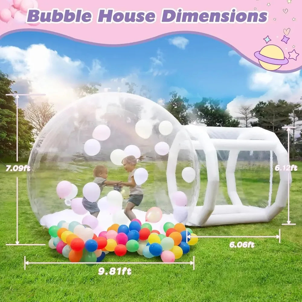 10FT Inflatable Bubble House Dome for Kids with Tunnel - The Kings Lots