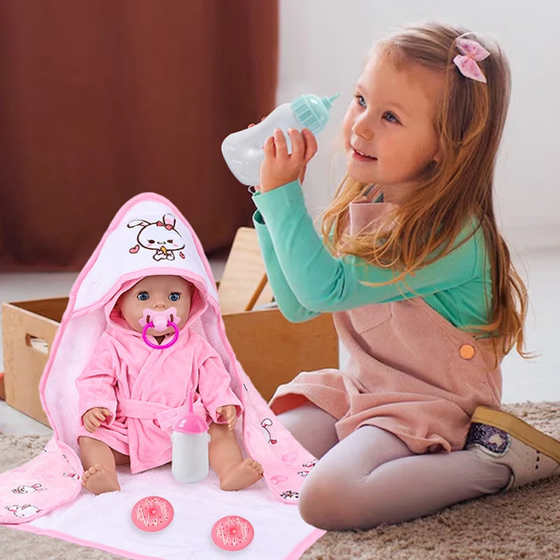 Reborn Doll Holding Blanket Rabbit Pajamas Fit For 18Inch/45Cm Baby Doll Clothes Soothing Realistic Reborns Popular Girl Gift - The Kings Lots