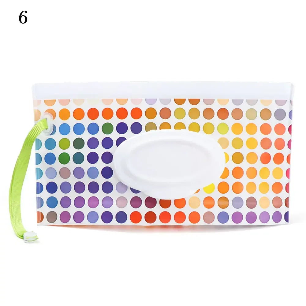 EVA Baby Wet Wipe Pouch Cute Snap-Strap Refillable Wet Wipes Bag Flip Cover Tissue Box Outdoor Useful Baby Stroller Accessory