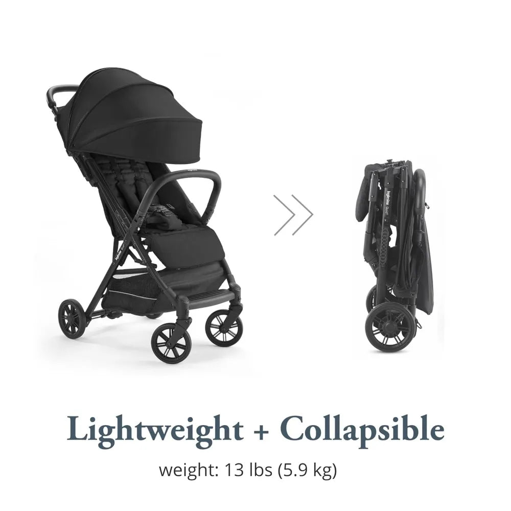 Onyx Black  Compact, Airplane Travel Stroller for Babies & Toddlers 3 Months to 50 lbs  Lightweight  Easy to Open  BPA Free