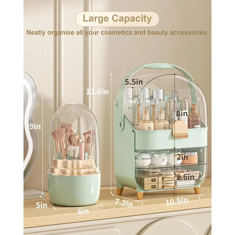 Makeup Organizer, Skincare Holder Bathroom Counter Organizer, Storage Box Cosmetic Display Cases, Teen Girl Gifts Trendy Stuff - The Kings Lots