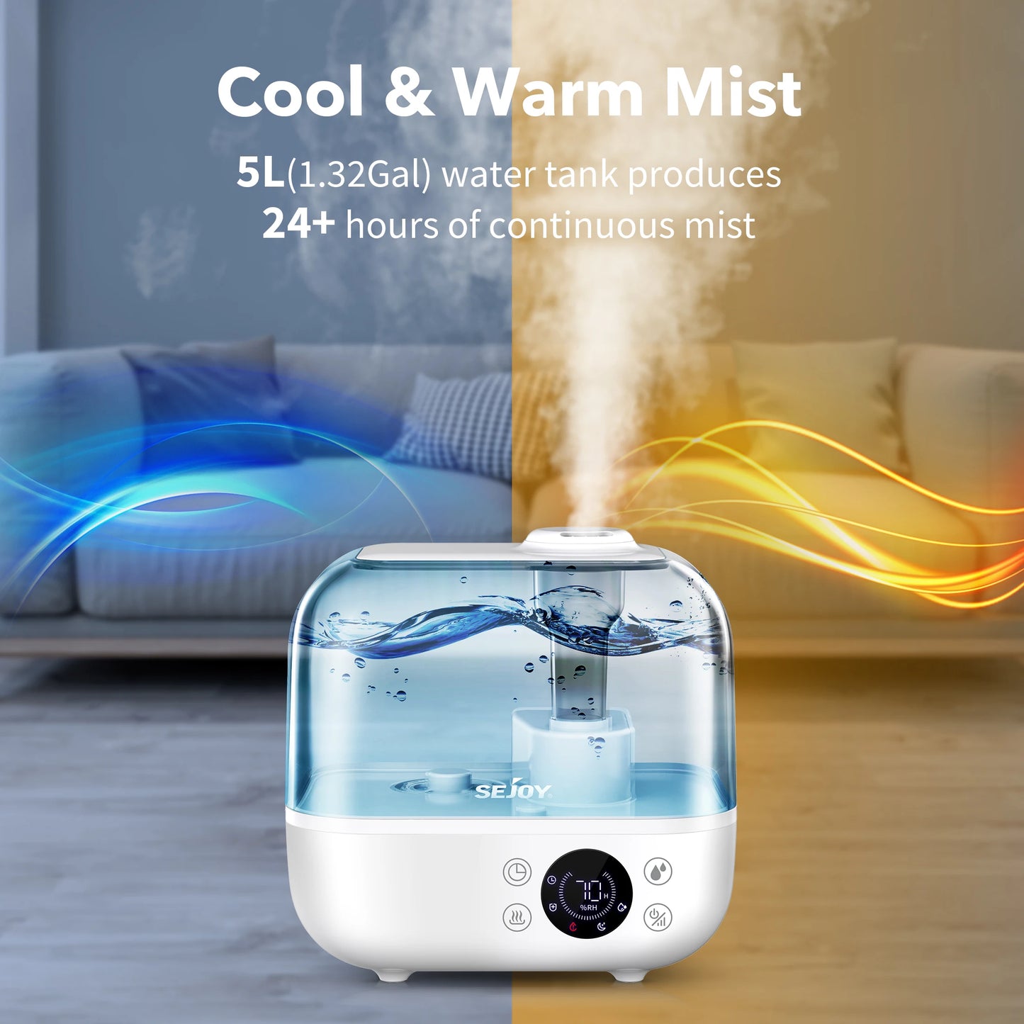 110/220V Humidifier for Bedroom Large Room Home 5L