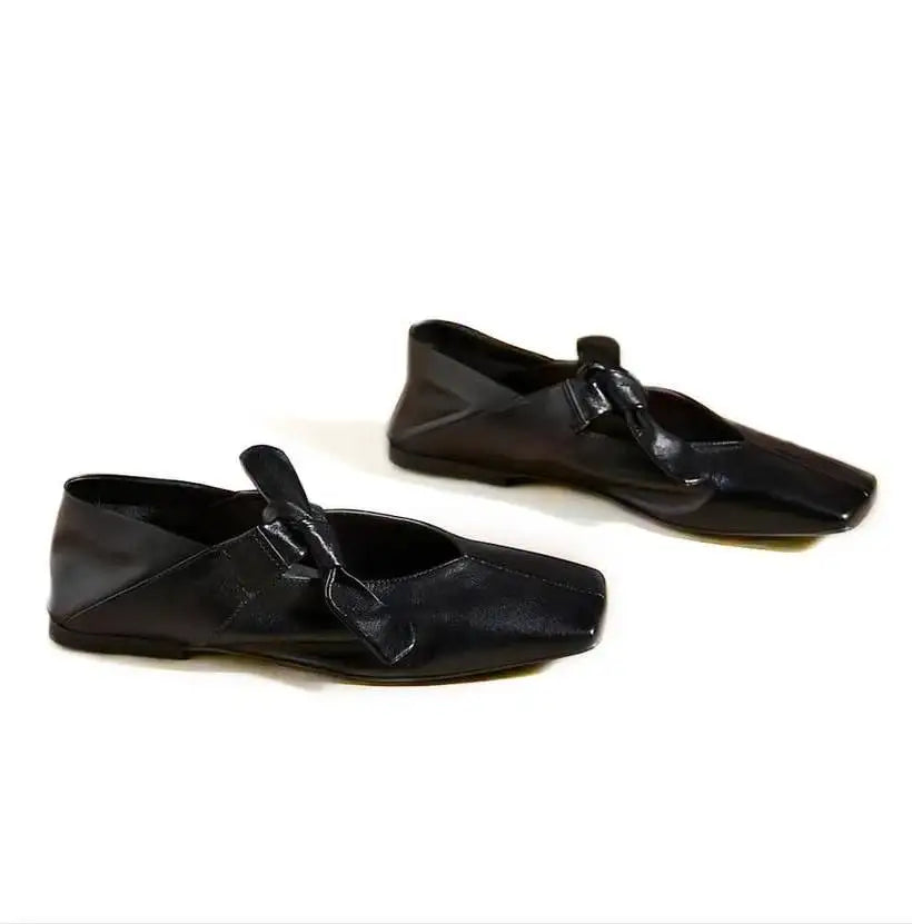 DoraTasia Cute Square Toe Ladies Ballet Shoes Fashion Flat - The Kings Lots