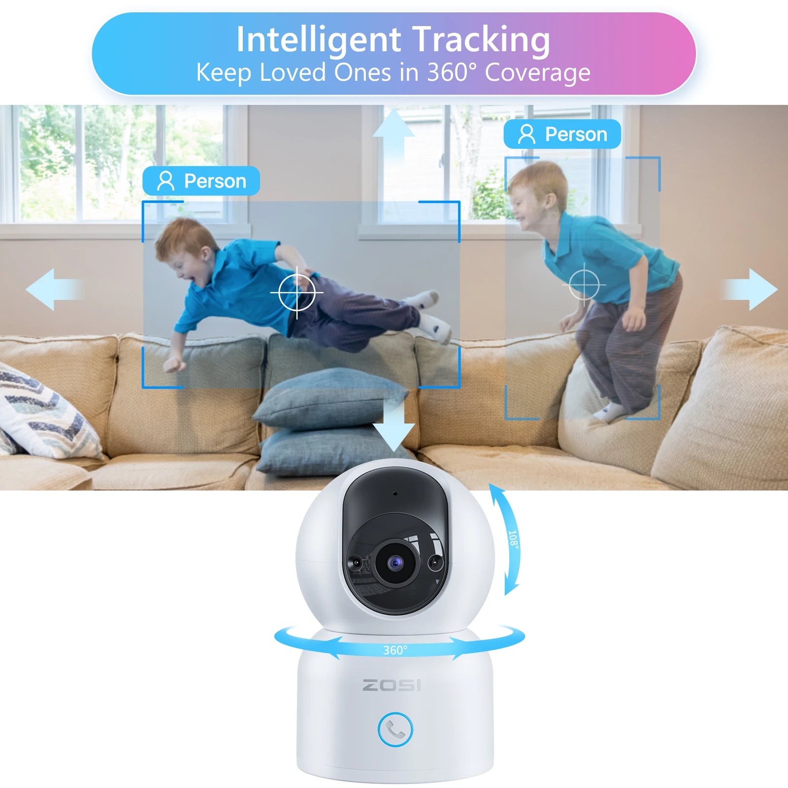 ZOSI 3MP Baby Monitor 2.4G/5G 360 Pan Tilt Pet Camera - The Kings Lots