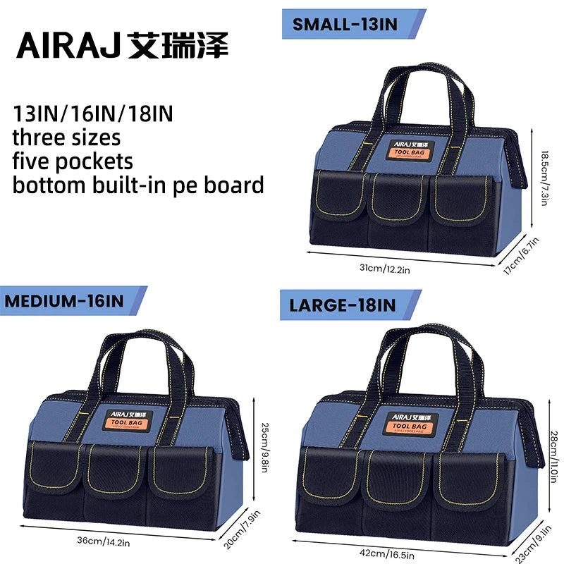 AIRAJ 3Pcs 13/16/18 Inch Tool Bag Durable Oxford Storage Bag - The Kings Lots