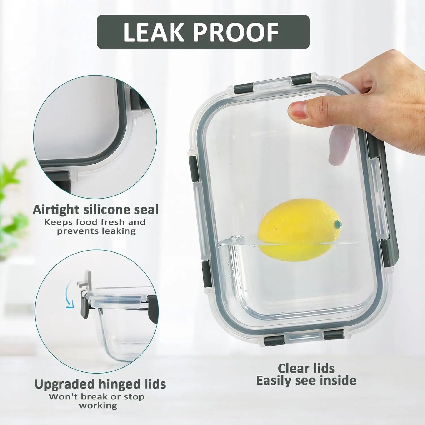 10-Pack Glass Meal Prep Containers W/ Lids For Food Storage
