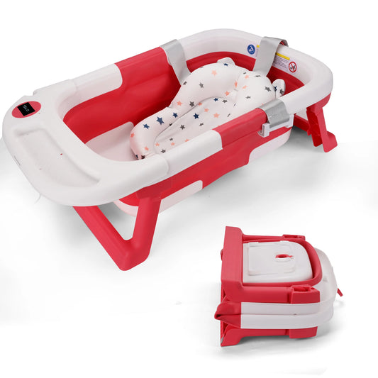 Baby Bathtub With Soft Cushion & Thermometer For Newborns - The Kings Lots