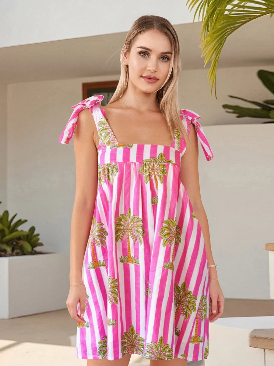 Women’s Boho Floral Print Spaghetti Strap Maxi Dress for Summer