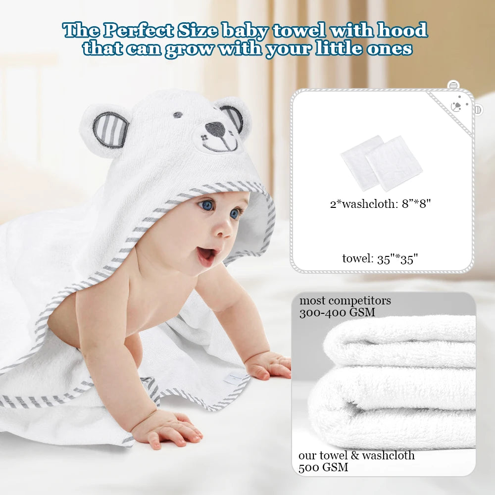 Kisdream Baby Hooded Towel Organic Bamboo Fiber Towel - The Kings Lots