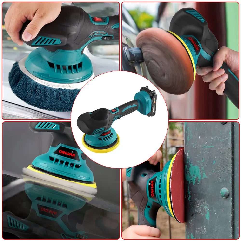 ONEVAN 7000RPM Electric Car Polisher Cordless Wax Machine - The Kings Lots