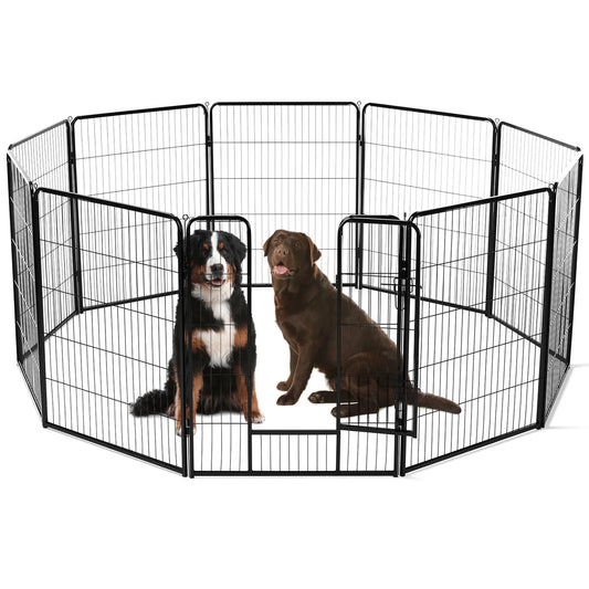 JHK 8 Panel Dog Playpen Indoor Pet Fence for Outdoor Use