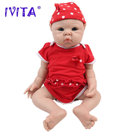 IVITA WG1525 47cm 3.29kg 100% Silicone Reborn Baby Doll - The Kings Lots